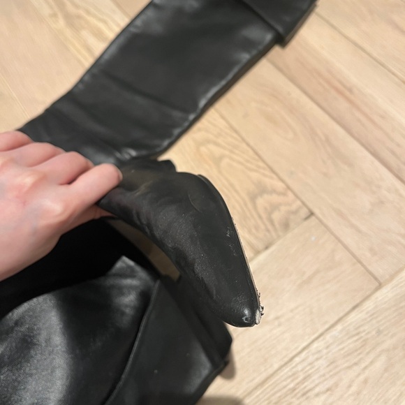 Khaite diego riding boots black leather made in Italy size 36.5 fits US 7 - Picture 6 of 9